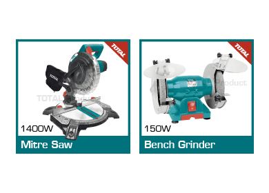 Mitre saw and bench grinder